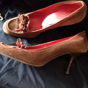 Coach brown suede pumps, size 8 and 1/2